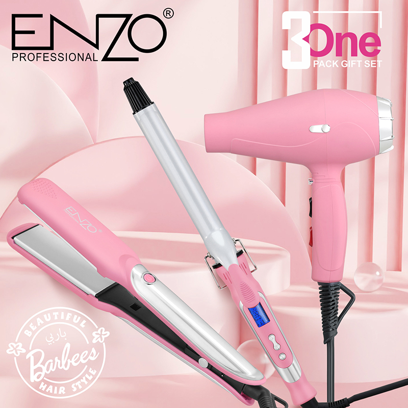 ENZO 3 in 1 Professional Travel Hair Straightener, Curler & Dryer