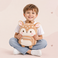 Sac à dos en peluche cerf faon, fabrication OEM ODM, personnalisé, certifié CPC CE, vente en gros, fournisseur de sacs à dos en peluche en vrac