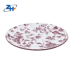 Elegant products print red flower pattern pad printing plate for dinner