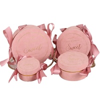 Boîte d'emballage de fleurs rondes fleuriste enveloppant le seau de câlin avec la boîte de papier d'emballage de cadeau de lanière de couvercle