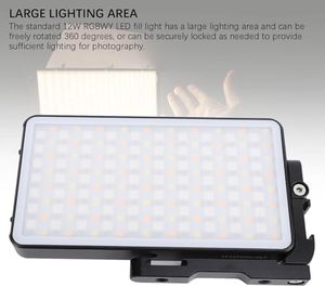12W RGBWY LED portatile Video di riempimento di luce fotografia a freddo scarpa montaggio a 360 ° rotazione continua oscuramento illuminazione fotografica - Product Image 2