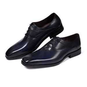 Classic Office Social Dress Shoe for Men Wear High Quality Formal Lace up Solid Oxford Handmade Custom Fashion <b>Cow</b> Leather Shoes - Product Image 1
