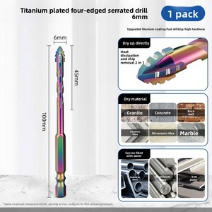 Newly Upgraded Titanium-Plated Four-Edged Serrated <strong>Drill</strong> Bit 6/8/10/12mm Hex Shank <strong>Wood</strong> Drilling Sinowell SW-MCB02 1 Year - Product Image 6