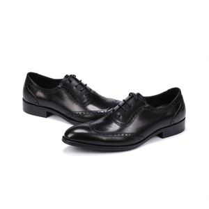 Zapatos de Cuero Casuales Versátiles Británicos de Alta Calidad para Hombre, Cubrepiés de Cuero, Zapatos Formales de Negocios - Product Image 1