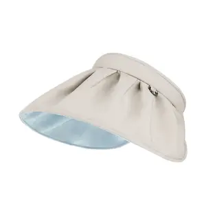 Chapeaux de soleil d'été pour femmes Chapeaux de plage en plein air Soft Foldable Wide Brim Bucket Caps Protection UV Dual Use Hair Hoop Sun Hat