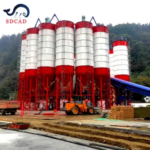 SDCAD Brand Profession Customization 100 150 200 300 500 Ton Storage Bin White Cement Silo For Concrete Batching Plant