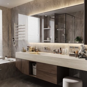 BALOM High End Bathroom Cabinet Custom Wood MDF Plywood Melamine Modular Vanity with Smart Mirror Ready to Assemble OEM - Product Image 2