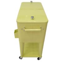 Chariot isotherme classique 73L pliable en métal avec roues pour le jardin – Boîte de refroidissement pour garder les aliments au frais