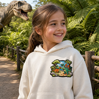 Patch brodé personnalisé thermocollant pour vêtements, applique mignonne dinosaure de dessin animé à coudre pour vestes, chapeaux et sacs à dos d'enfants et garçons