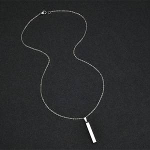 Factory Custom Personalized Stainless Steel Blank <b>Name</b> Gold Plated Classic Link Chain Engravable Vertical Bar <b>Necklace</b> - Product Image 6