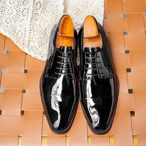 Zapatos Oxford de Vestir Formales para Hombre, de Charol, con Punta Puntiaguda, con Cordones, de Color Sólido, para Todas las Temporadas, Envío Directo - Product Image 5