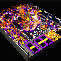 Parc de trampolines intérieur Pokiddo sur le thème de l'espace, 1500 m², équipement en acier galvanisé, matériaux PVC/PP, capacité maximale 800 personnes, usage commercial