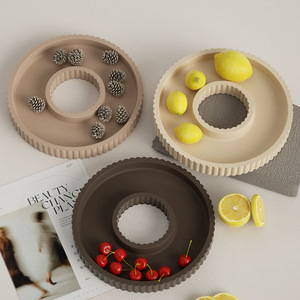 Besafe décoration d'intérieur dépouillé creux grand plateau rond plaque ciment plâtre silicone résine époxy coulée plateau <span class=keywords><strong>de</strong></span> rangement moule - Product Image 2