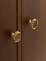 Nouvelle poignée de meuble cylindrique en noyer et laiton de style chinois pour armoires, tiroirs, penderies et commodes