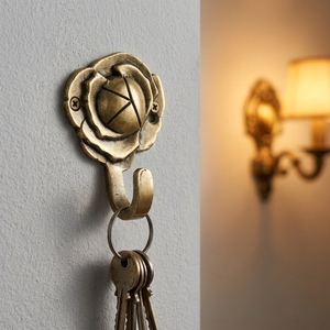 AK Brass Lotus Flower Design Wall <b>Hook</b> Brass Finished <b>Decorative</b> <b>Coat</b> Hanger Wall Mounted <b>Hook</b> Home Interior Decor - Product Image 2