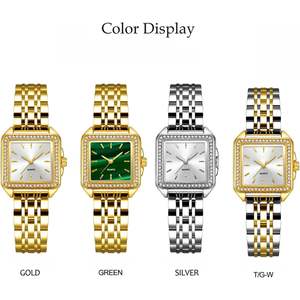 Montre-bracelet carrée de luxe BESTKANG pour femme en acier inoxydable, montre à quartz dorée tendance et étanche – Nouvelle collection - Product Image 3