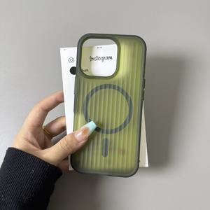 Funda para iPhone 17, de alta gama, color verde aguja de pino, corrugada, mate, magnética, de cobertura total y a prueba de golpes - Product Image 4