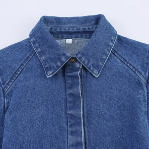 AeeDenim Camicetta <span class=keywords><strong>Chic</strong></span> Vintage da <span class=keywords><strong>Donna</strong></span> a Maniche Lunghe con Ricami, Top Casual in Denim Ecologico - Product Image 5