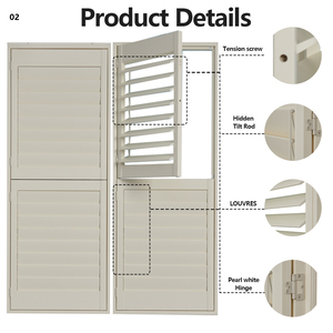 Anh phong cách Tier trên Tier trồng Cử<span class=keywords><strong>a</strong></span> Chớp Trắng cử<span class=keywords><strong>a</strong></span> sổ màn trập thân thiện với môi giá rẻ PVC trồng cử<span class=keywords><strong>a</strong></span> chớp - Product Image 6