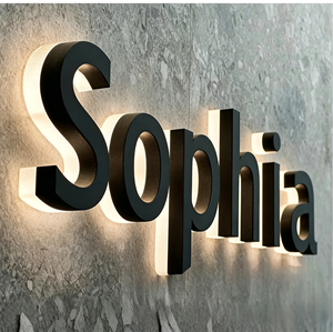 Letras Acrílicas Metálicas 3D de Acero Inoxidable, Personalización de Logotipos Mini, Letras Luminosas LED para Publicidad - Product Image 1