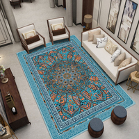 Tapis classique en fibre de polyester à poils ras, fabriqué à la machine, antidérapant et lavable pour salon et chambre à coucher, décoration intérieure