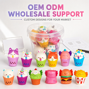 ของเล่นบีบตัวนุ่มนิ่มรูปตัวการ์ตูนน่ารัก ขนมและเครื่องดื่ม ของสะสมเสริมพัฒนาการ ช่วยผ่อนคลาย เหมาะสำหรับรางวัลในห้องเรียนสำหรับเด็ก - Product Image 2