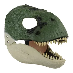 Máscara de Dinosaurio Raptor de Látex Natural para Niños, Cosplay de Halloween, Máscara de Dinosaurio con Mandíbula Móvil para Fiesta de Cumpleaños, Hecha de EVA - Product Image 4