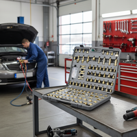 Kit de 109 pièces universel pour la détection de fuites de réfrigérant automobile et la vérification des systèmes de climatisation