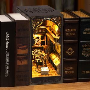2025 3D Puzzle en bois Miniature serre-livres bricolage découpé au Laser Mini maison de poupée bois livre coin pour adultes - Product Image 5