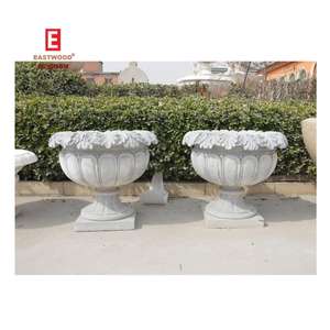 Grand Pot de fleurs <span class=keywords><strong>en</strong></span> <span class=keywords><strong>pierre</strong></span> sculpté à la main, <span class=keywords><strong>grande</strong></span> <span class=keywords><strong>jardinière</strong></span> <span class=keywords><strong>en</strong></span> marbre pour aménagement paysager extérieur - Product Image 1