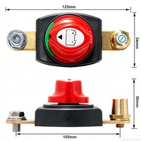 Interrupteur Rotatif Étanche DC 12V 24V 48V avec Bornes pour Bateau Marin, Camping-car, Camion, Coupe-Circuit, Interrupteur de Batterie