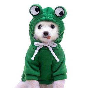 Sweat à capuche Frog Eyes pour animaux de compagnie, vêtements pour chiens et chats, design animal mignon, matériau en polyester, vêtements chauds pour l'hiver, taille petite à moyenne - Product Image 5