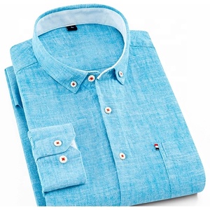 Accetta <span class=keywords><strong>camicia</strong></span> da <span class=keywords><strong>uomo</strong></span> personalizzata vestibilità regolare manica lunga respiro sottile camicie causali in cotone e <span class=keywords><strong>lino</strong></span> per <span class=keywords><strong>uomo</strong></span> - Product Image 4
