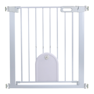 Barrière de sécurité pour bébé avec <span class=keywords><strong>porte</strong></span> pour chat réglable, sans perçage, fixation par pression, pour escaliers et ouvertures, fermeture automatique - Product Image 2