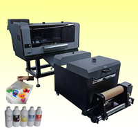 Mesin Printer DTF Qinyu Digital 30cm A3 untuk Cetak Kaos, 2 Kepala Cetak Xp600 dengan Mesin Penggoyang Bubuk