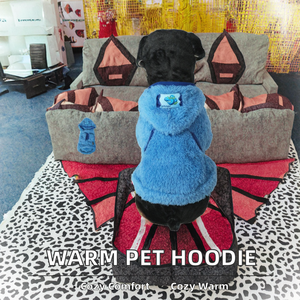 Winter warm Sherpa Fleece Haustier Onesie Cartoon Hund Katze Hoodie Solid Pattern Einfaches Design Zeitlich begrenzte Förderung für kleine mittlere - Product Image 2