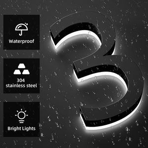 Led thắp sáng Nhà Số frontlit Acrylic nhà dấu hiệu cửa trước tùy chỉnh số nhà cho nhà - Product Image 3