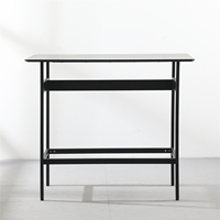 Table haute rectangulaire noire en MDF moderne pour cuisine, café, boutique, restaurant - Vente en gros directe usine