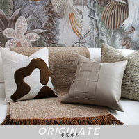 Housse de coussin décorative RUIYI moderne, géométrique abstraite, à rayures irrégulières, écologique et personnalisable pour canapé