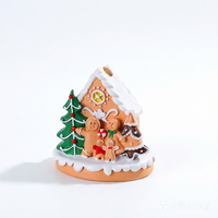 Ornement de Noël en résine en forme de maison de pain d'épices, maison de Noël en polyrésine pour la décoration des fêtes
