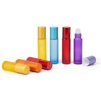 Flacon roll-on rond en verre personnalisé pour huiles essentielles et parfums 5ml 10ml avec impression de logo et emballage coffret cadeau