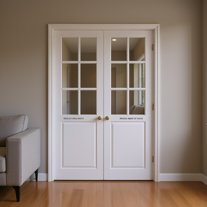 Porte double à battants en verre transparent 24x80 po, design intérieur moderne, cœur plein, préfini, panneau unique - Product Image 4