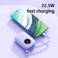 Mini batterie externe portable 10000 mAh avec logo OEM, charge rapide PD Type-C, haute efficacité 20W