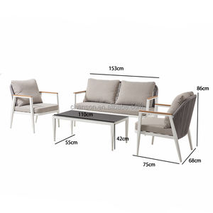 Ensemble de mobilier d'extérieur moderne, canapé en aluminium pour Offres Spéciales de jardin, tissage en corde - Product Image 3