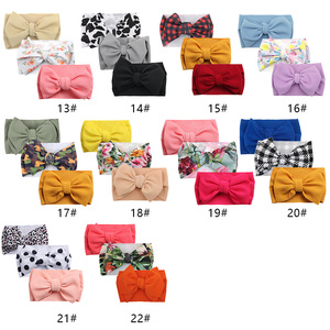 3Pcs/Set Waffle Polyester Floral Printed <strong>Headband</strong> Set High Stretch Elastic Big <strong>Baby</strong> Bow <strong>Headband</strong> Hair Band For <strong>Baby</strong> Girls - Product Image 3