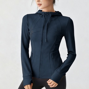 Dropshipping nuovo <span class=keywords><strong>Design</strong></span> <span class=keywords><strong>palestra</strong></span> abbigliamento sportivo manica lunga corsa Yoga donna giacca sportiva Slim Fit cerniera Fitness <span class=keywords><strong>palestra</strong></span> top - Product Image 4