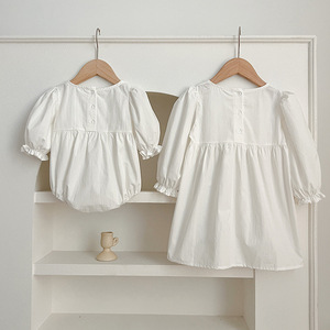 Conjunto de otoño Bebé Diseño simple Mono <span class=keywords><strong>Pijamas</strong></span> Encaje blanco Princesa Vestido de fiesta para niños Niña - Product Image 4