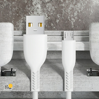 Câble USB en micro PVC TPE tressé tendance 2024 avec charge rapide 3A, coloré, 0,8 m pour téléphone portable