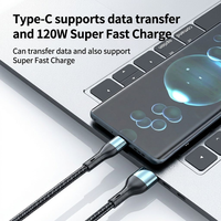 Cable de Carga Rápida 3 en 1 de 120W, Cable de Datos Multifunción con Trenzado de Nailon, USB a Micro USB/Tipo-C/Lightning