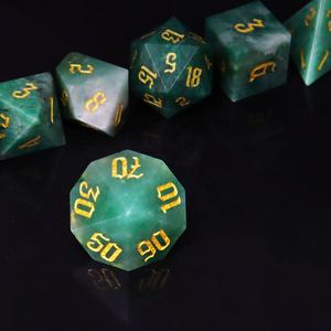 ลูกเต๋าหยกแอฟริกัน RPG ลูกเต๋าหินธรรมชาติทรงหลายเหลี่ยม ชุดลูกเต๋า DND สำหรับเกม DND ดันเจี้ยนแอนด์ดรากอนส์ - Product Image 4